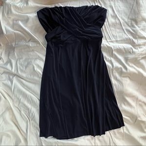Ann Taylor Navy Blue Semiformal Strapless cocktail Dress 10